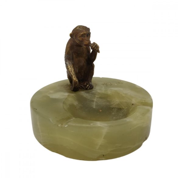 Bécsi Bronz-Onyx tál és majom