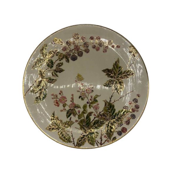 Schütz Cilli falitányér. Mázas festett kerámia.