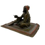 Bécsi bronz "dohányzó arab férfi" kisplasztika