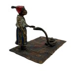 Bécsi bronz "kígyóbűvölő" kisplasztika