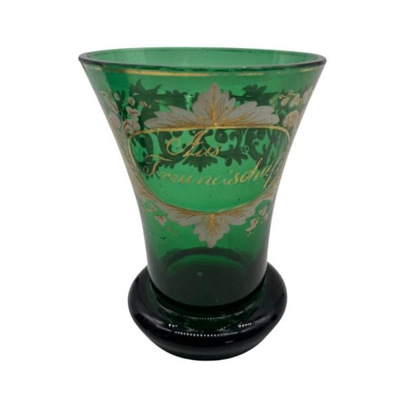 Biedermeier zöld pohár 