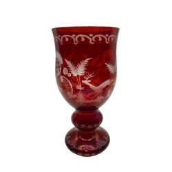 Biedermeier emlékpohár - erdei jelenettel -