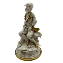 Olasz, nápolyi rokokó kisfiú porcelán 