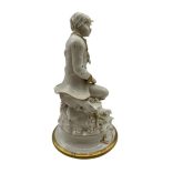 Olasz, nápolyi rokokó kisfiú porcelán 
