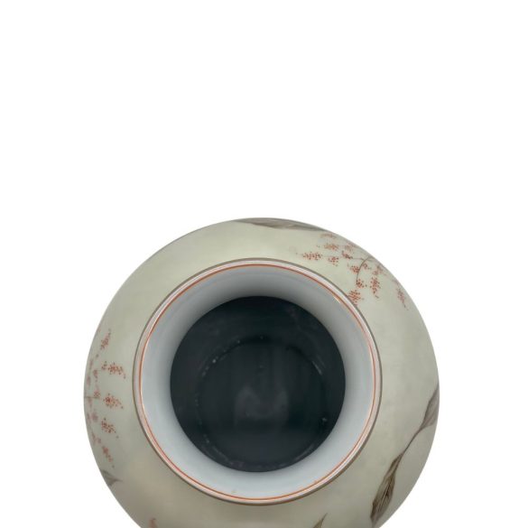  Rosenthal porcelánváza Fritz von Stockmayer japonizáló színes festményével. 1940-es évek