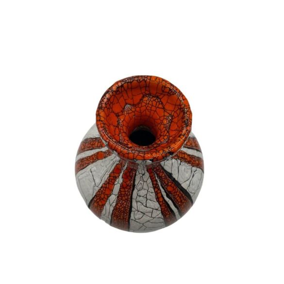 Gorka repeszett narancs-fehér váza