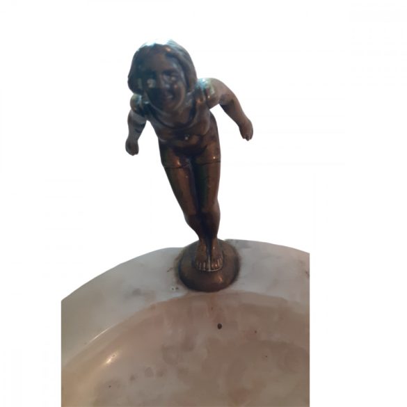 Onix névjegykártya tartó bronz figurával