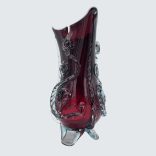 Art deco üveg  váza rózsa motívummal