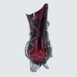 Art deco üveg  váza rózsa motívummal