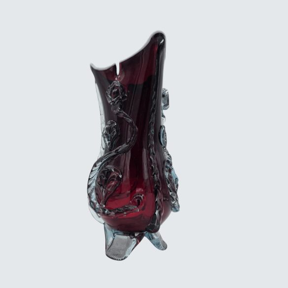 Art deco üveg  váza rózsa motívummal